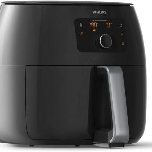 ราคาพิเศษจำนวนจำกัด ฿119：Philips Premium Airfryer XXL, เทคโนโลยีลดไขมัน, ความจุ 3 ปอนด์ / 7 ควอร์ต, เทคโนโลยี Rapid Air, หน้าจอดิจิทัล, โหมดอุ่นอาหาร, โปรแกรมปรุงอาหารอัตโนมัติ 5 แบบ, เชื่อมต่อแอป HomeID, ขนาดเหมาะสำหรับครอบครัว, สีดำ (รุ่น HD9650/96)