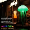 Aurora Mood Light, Dynamic Jellyfish LED Lamp, RGB Gradient, Voice Control, Hanging Indoor Light, Eye-Friendly Warm Light, Sound Activated, Rechargeable Battery, USB Dual Power, Plastic Material, Button Switch, ≤36V, 600mAh Battery Capacity